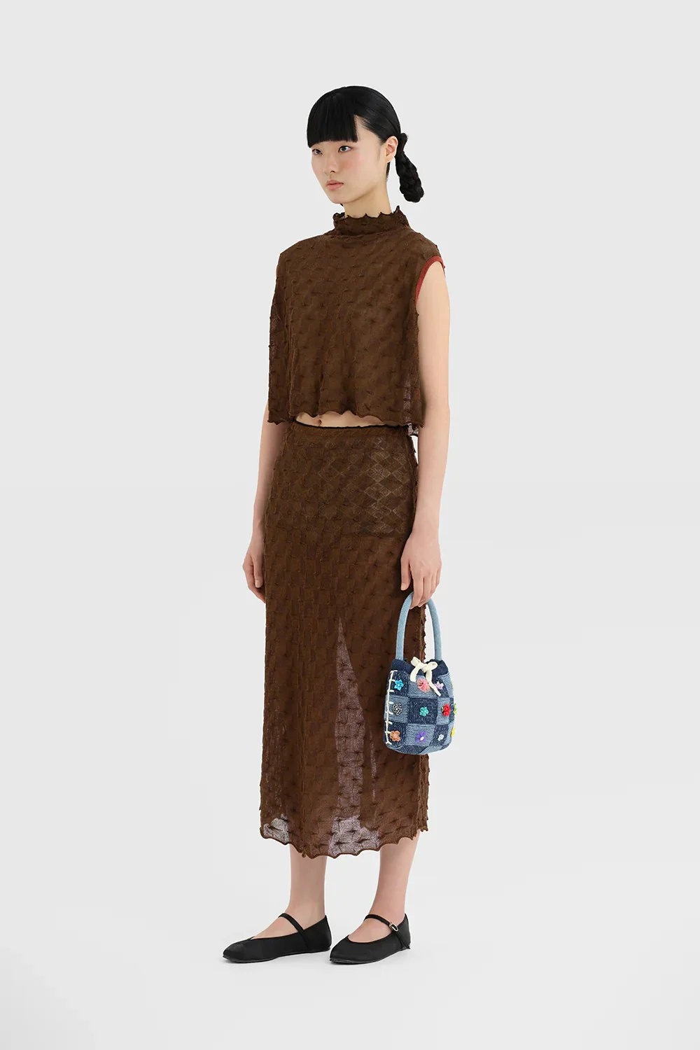 YANYAN KNITS 25 Autumn/Winter Embellished Plaid Clutch YYK-YYW25-0822-DENIM - Image 8
