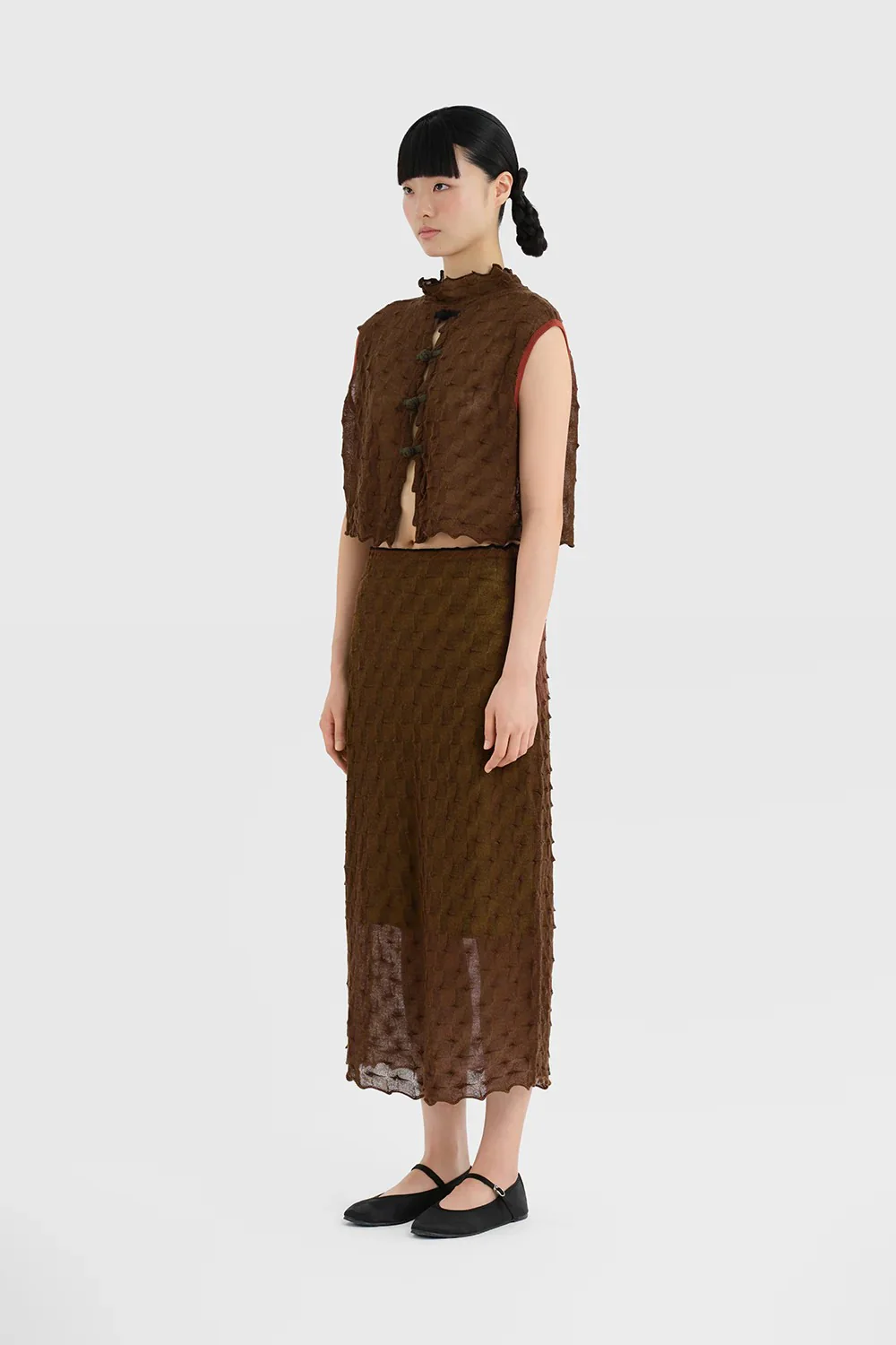 YANYAN KNITS 25 Autumn/Winter Stand Collar Vest YYK-YYW25-1021-BROWN - Image 16