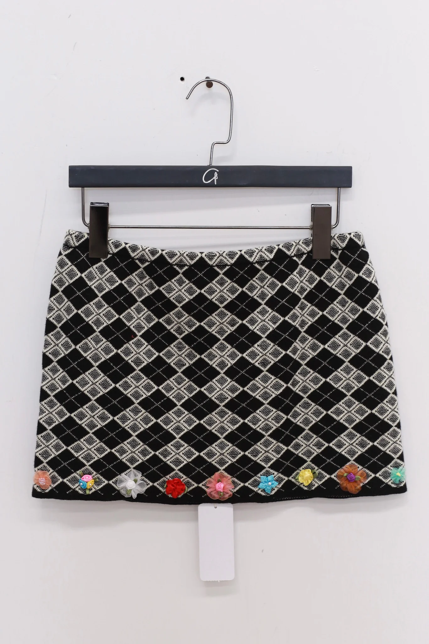 YANYAN KNITS 25 Spring/Summer ARGYLE Bandeau/Mini Skirt with Flowers YYK-YYW25-0781-HB Skirt