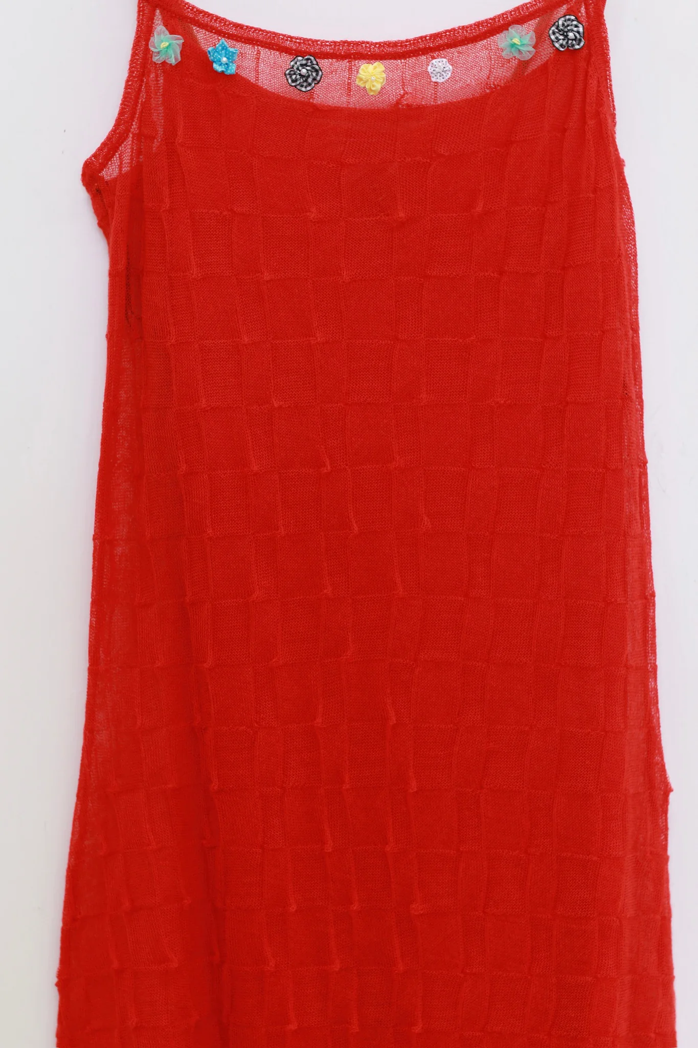 YANYAN KNITS 25 Spring/Summer BOLOROR Suspender Skirt YYK-YYW25-0251-HONG Red - Image 2
