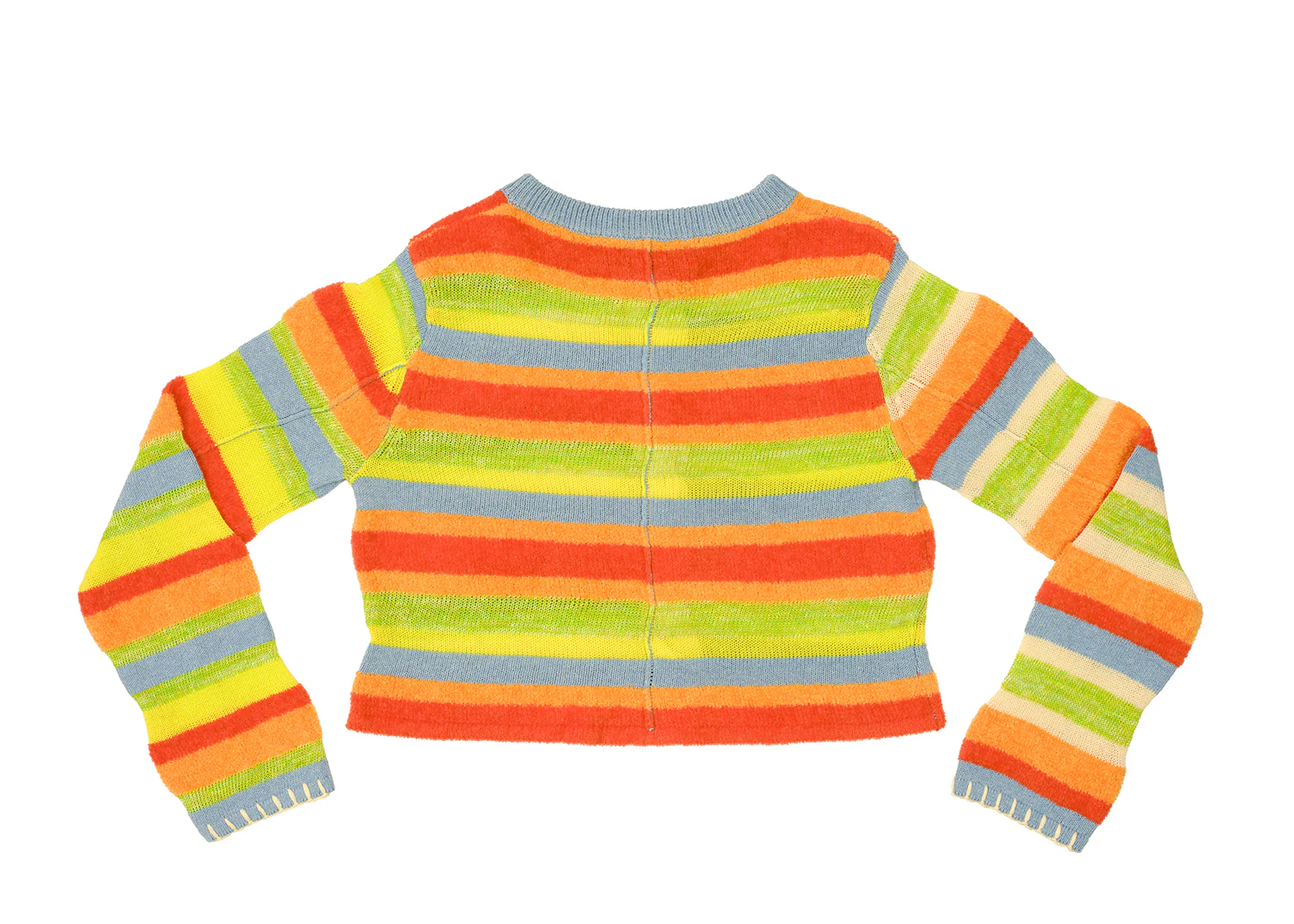 YANYAN KNITS 25 Spring/Summer FLOATEE Shrink Round Neck Cardigan YYK-YYW25-0461-PIN Colorblocking - Image 6