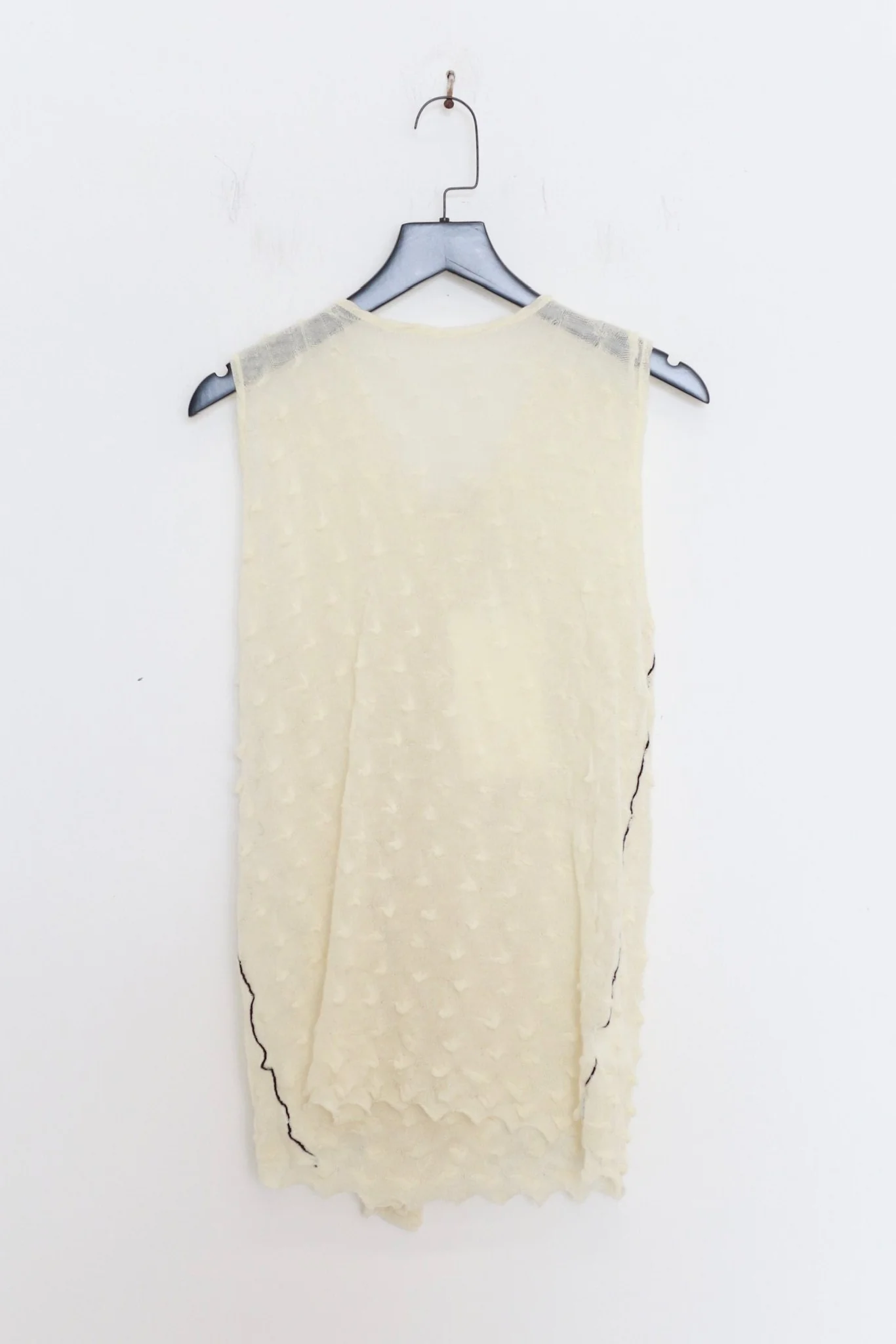 YANYAN KNITS BORLOR Sleeveless Hoodie YYK-YYW25-2311-BAI White