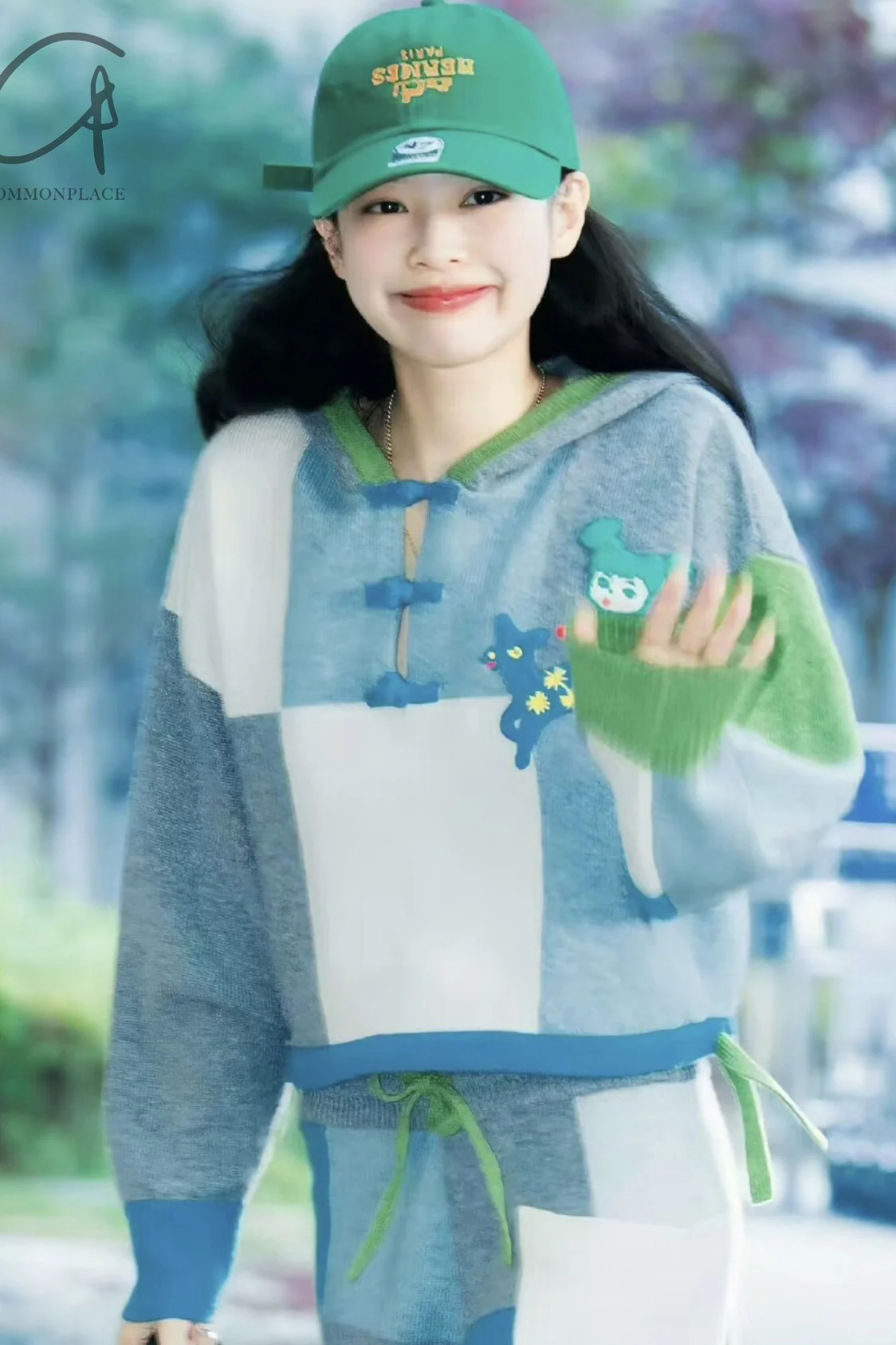 YANYAN KNITS Checked Stand Collar Sweater YYK-YYW23-0171-LANLV Blue/Green YYK-YYW23-0172 - Image 5