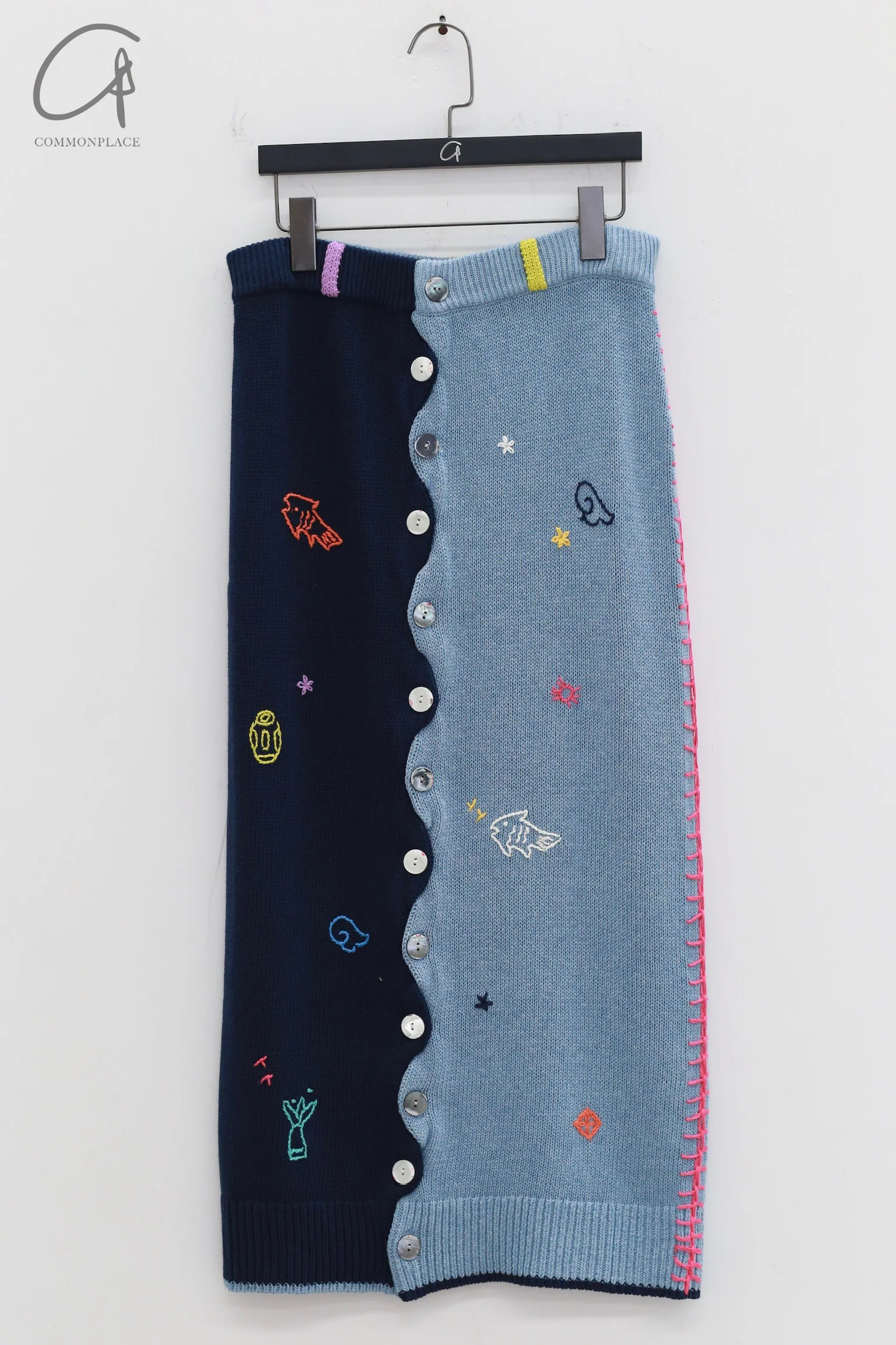 YANYAN KNITS color block mid-length embroidered skirt NNK-YYW23-1251-PS color block