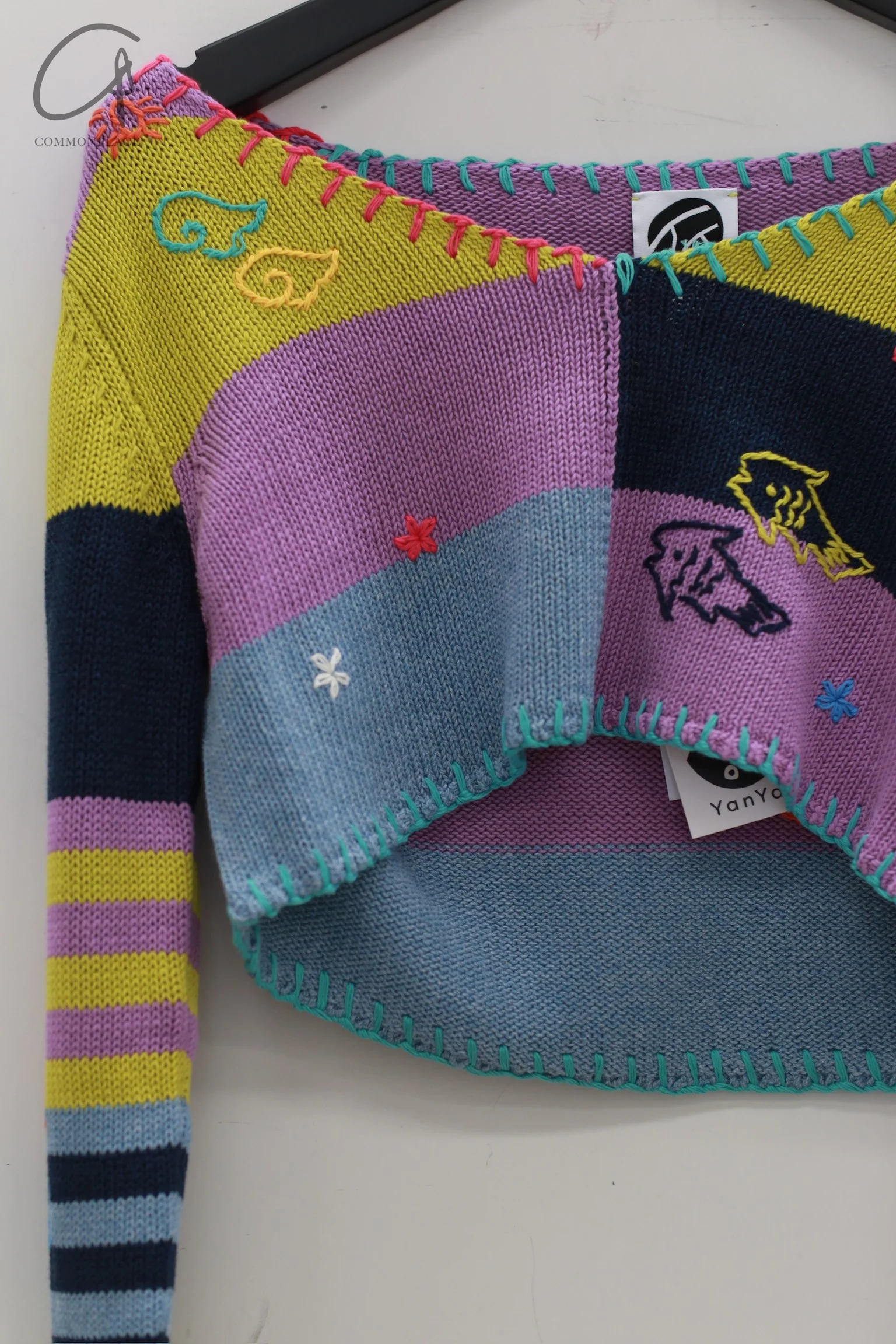 YANYAN KNITS contrasting color V-neck pullover YYK-YYW23-1271-PS color matching - Image 2