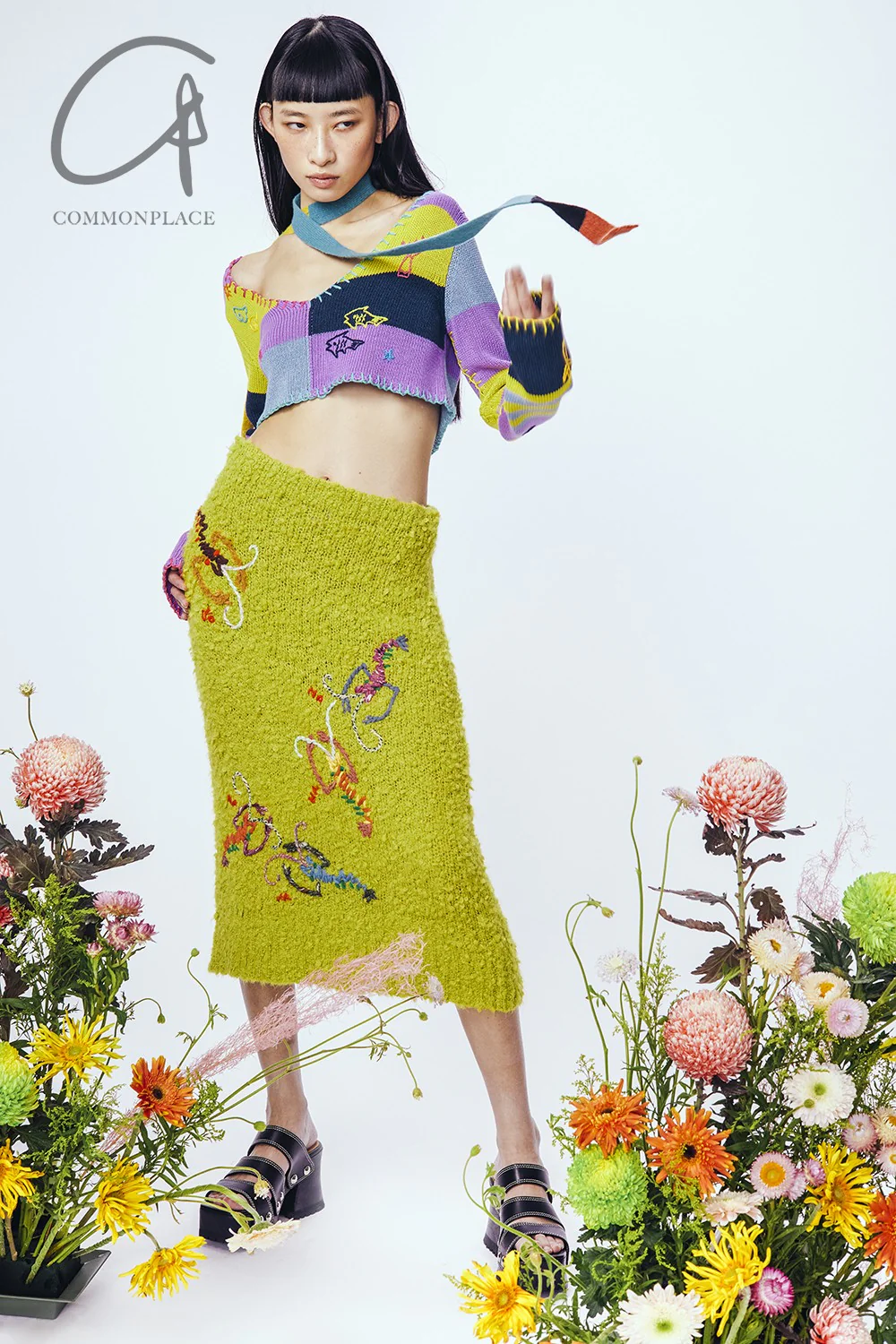 YANYAN KNITS contrasting color V-neck pullover YYK-YYW23-1271-PS color matching - Image 7