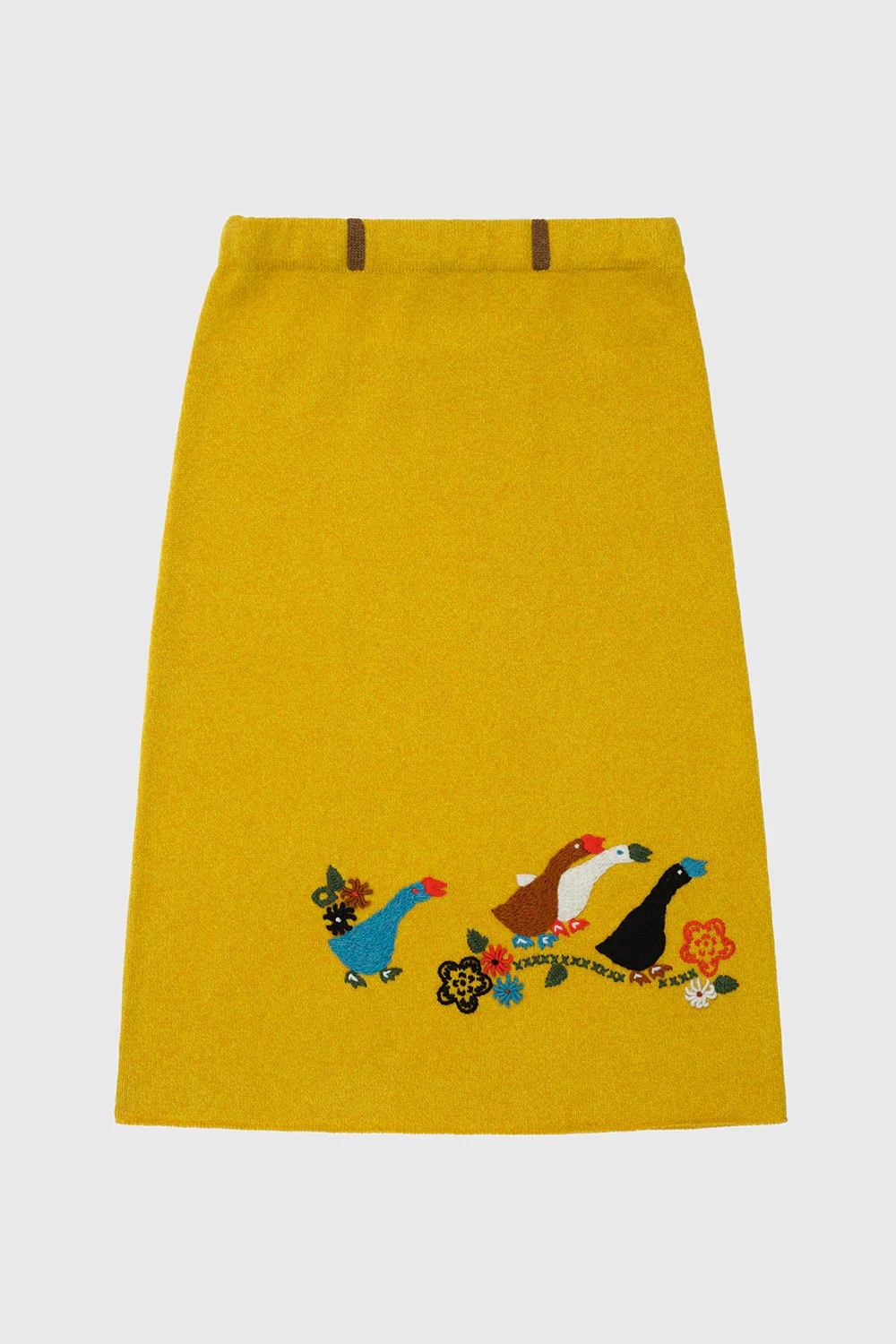 YANYAN KNITS Fall/Winter 2025 Collection: Goose Print T-shirt/Skirt Set (YYK-YYW25-1401-HUANG, Skirt) - Image 5