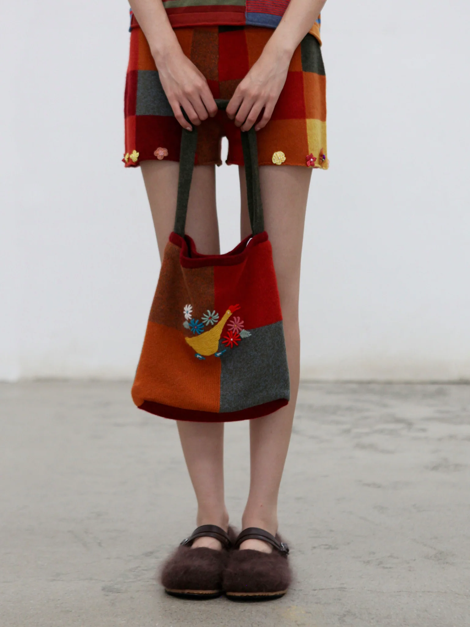 YANYAN KNITS 2025 Autumn/Winter Tote Bag YYK-YYW23-0635-CHENG Orange - Image 5