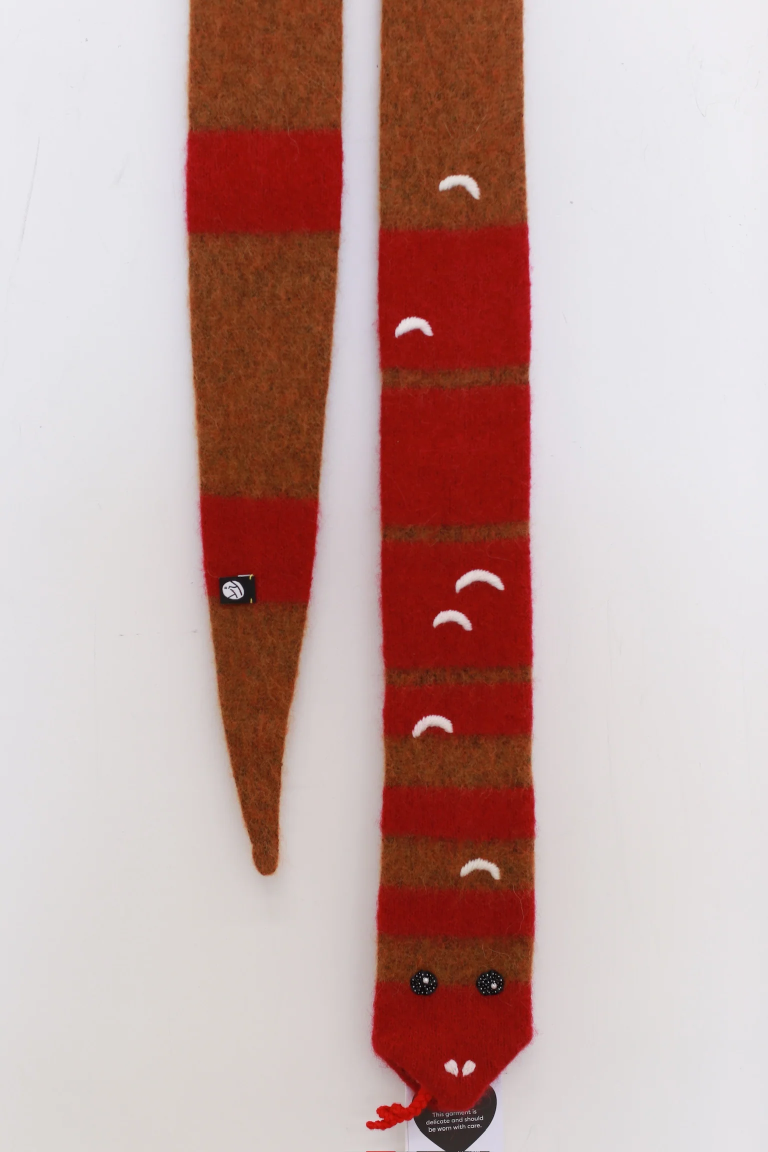 YANYAN KNITS Furry Snake Scarf YYK-YYW24-2021-PIN Colorblock - Image 3