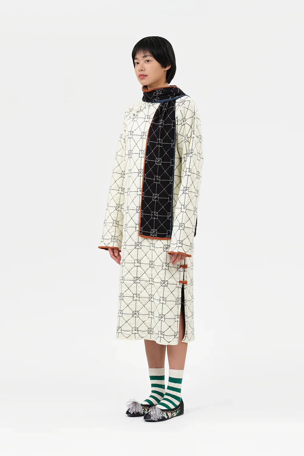 YANYAN KNITS JUNE cheongsam dress YYK-YYW23-1422-IVORY - Image 13