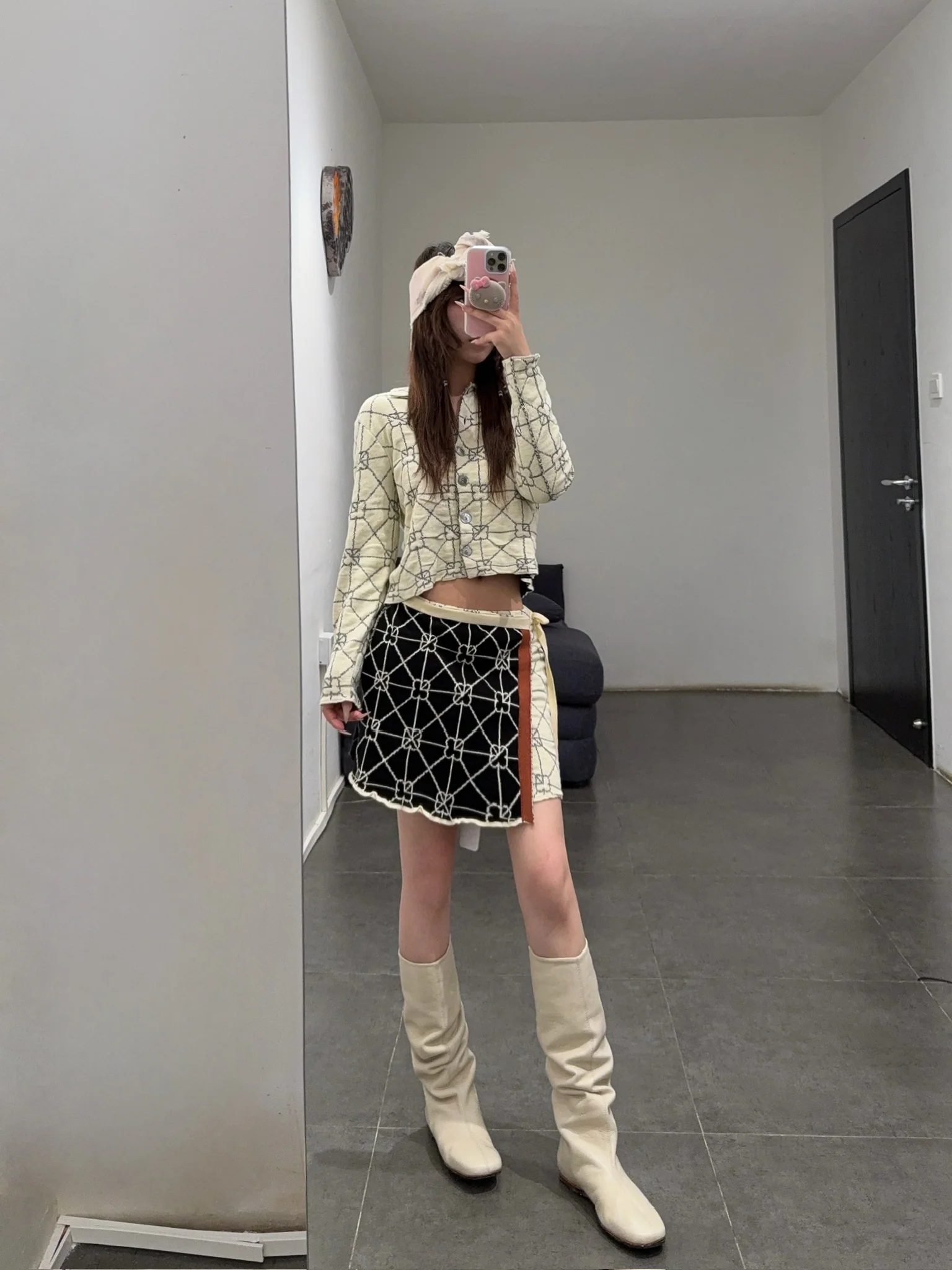 YANYAN KNITS JUNE Mini Wrap Skirt/Shrunk Work Jacket YYK-YYW24-2261-IVORY Skirt (YYW24-1622) - Image 15