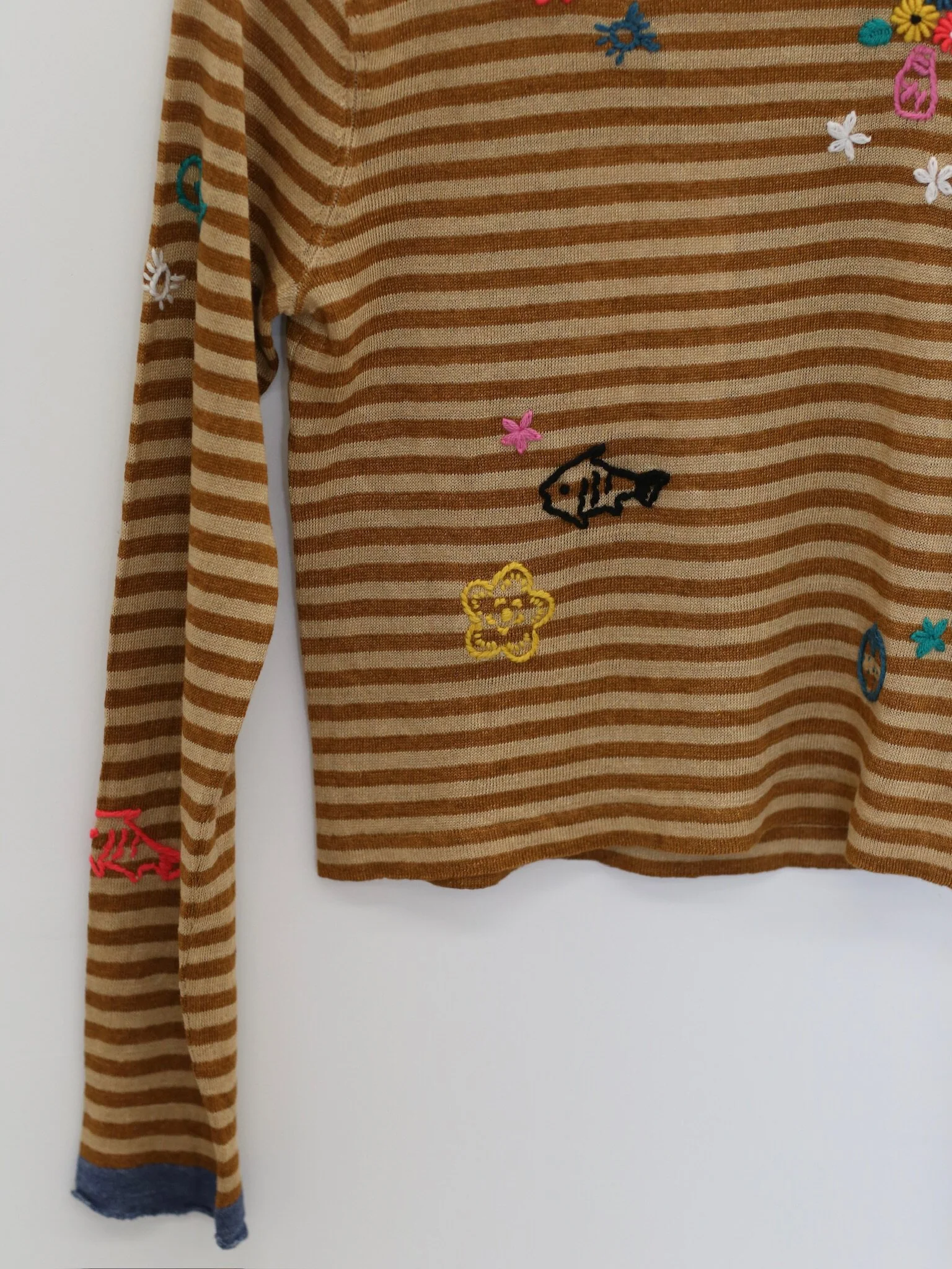 YANYAN KNITS MABO Boat Neck Short Sleeve Pullover Sweatshirt YYK-YYW26-0631-HUANG Yellow - Image 3
