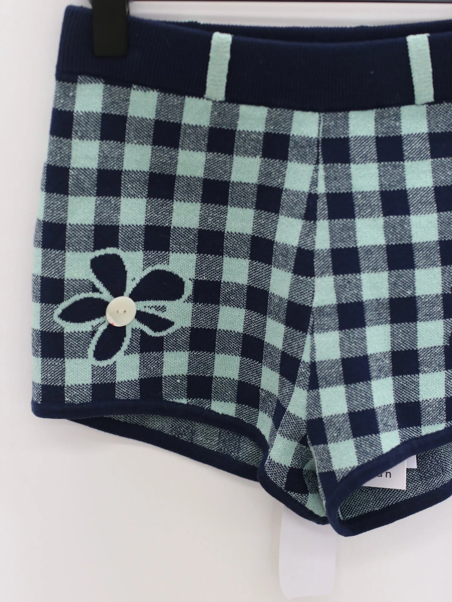 YANYAN KNITS Plaid Lace Camisole/Shorts YYK-YYW26-0491-HEI Shorts - Image 3