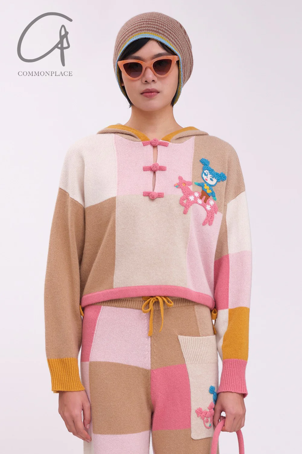YANYAN KNITS Plaid Stand Collar Pullover YYK-YYW23-0172-PS Colorblock - Image 5