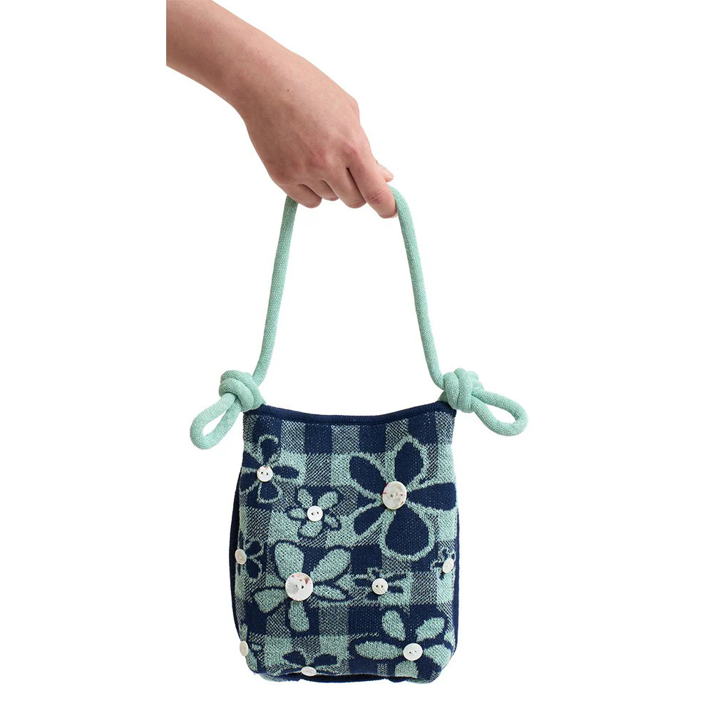 YANYAN KNITS Spring/Summer 2026 Checkered Bag YYK-YYW26-0501-LV Grey - Image 4