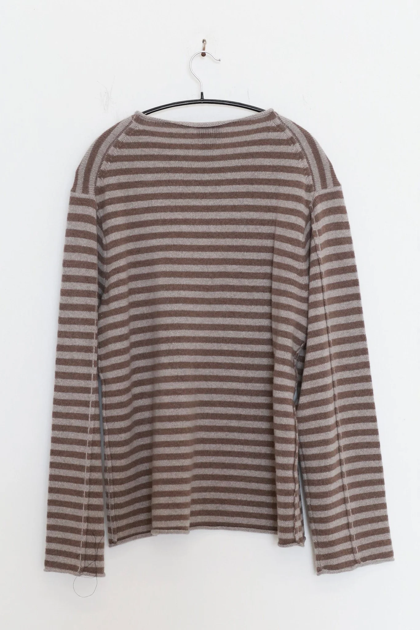 YANYAN KNITS Striped High-Neck Pullover with Horse Pattern YYK-YYW25-2721-WARM GREY - Image 6