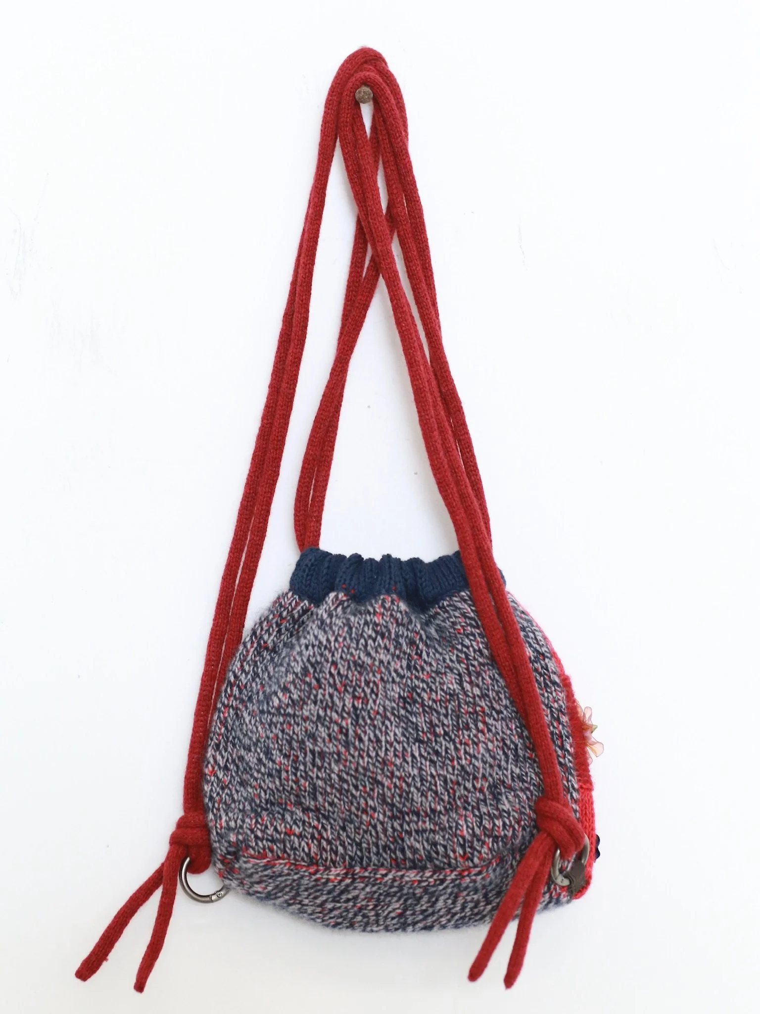 YANYAN KNITS Woven Check Drawstring Backpack YYK-YYW25-2641-PIN (Small) - Image 4