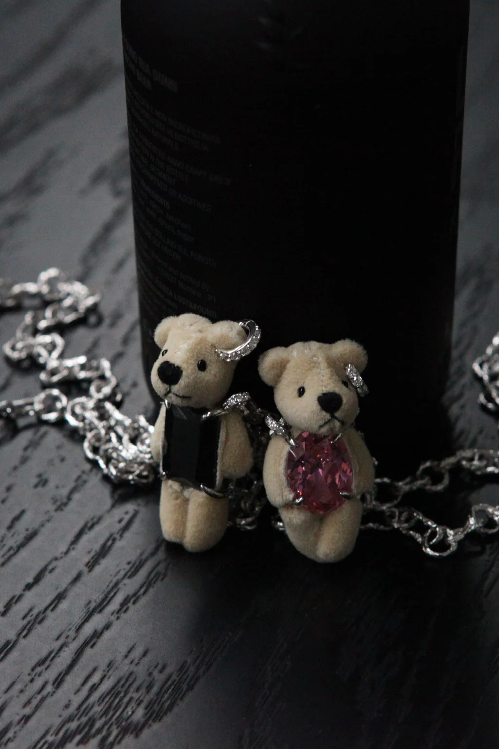 YVMIN 21702 Capsule Muppet Series Inlaid Bear Black Square Gem Sterling Silver Necklace PY6 - Image 9