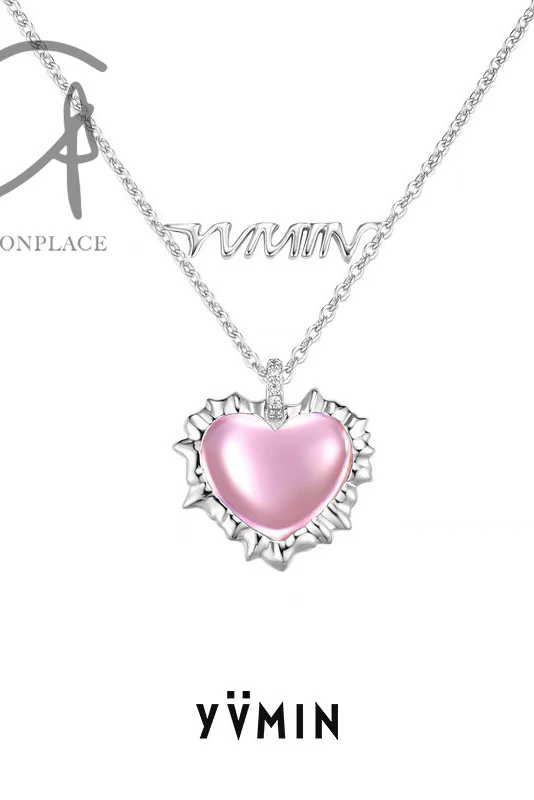 YVMIN ElectricGirl Heart Crystal Cream Edge Pendant 21604 - Image 5