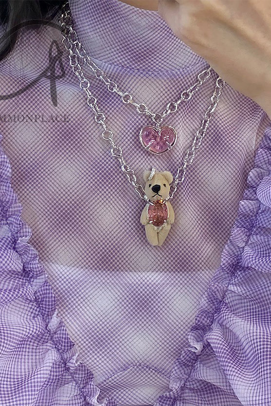 YVMIN ElectricGirl Heart Shape Crystal Pavé Handmade Chain Pendant 21606 - Image 6