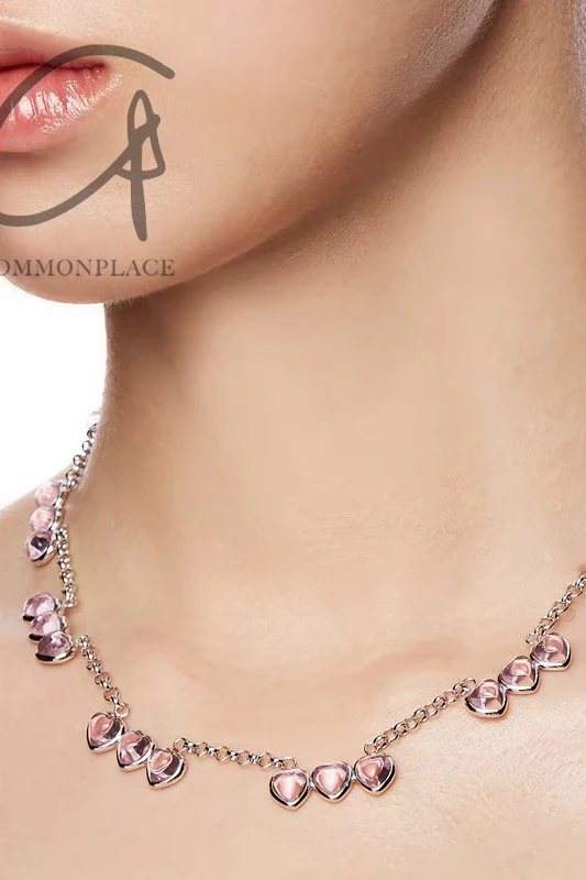 YVMIN heart-shaped crystal word necklace 21629 - Image 4