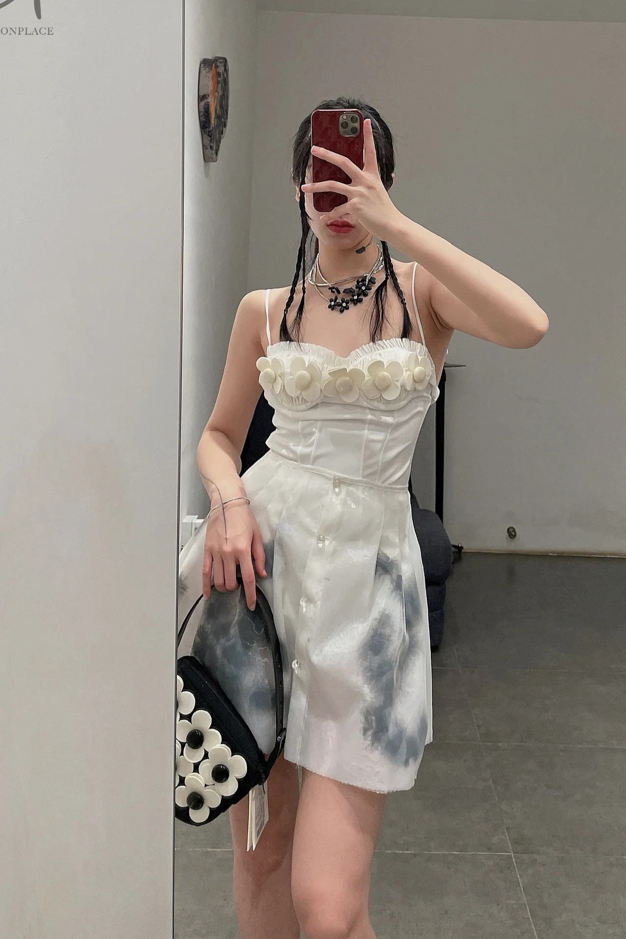 YVMIN YVMIN*SST Rubber Floral Double Layer Necklace 21371 - Image 14