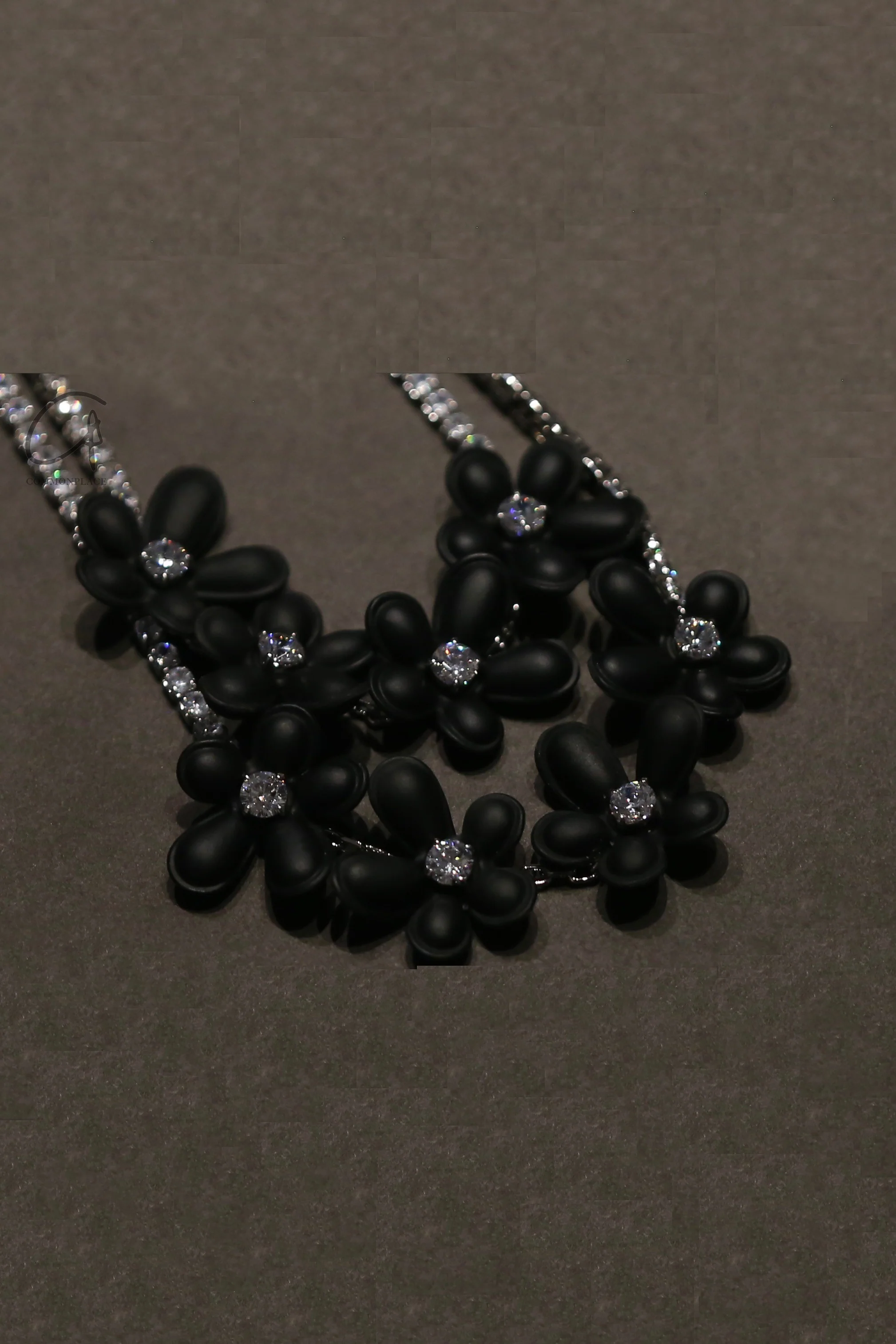 YVMIN YVMIN*SST Rubber Floral Double Layer Necklace 21371 - Image 4