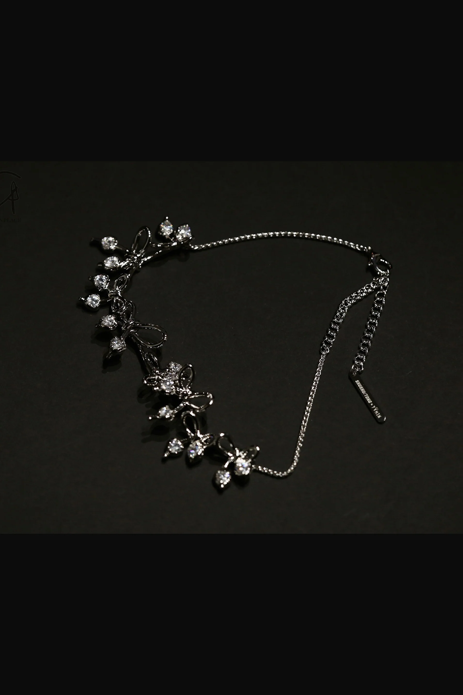 YVMINxSST Knotted Bow Metal Necklace 21355 Silver