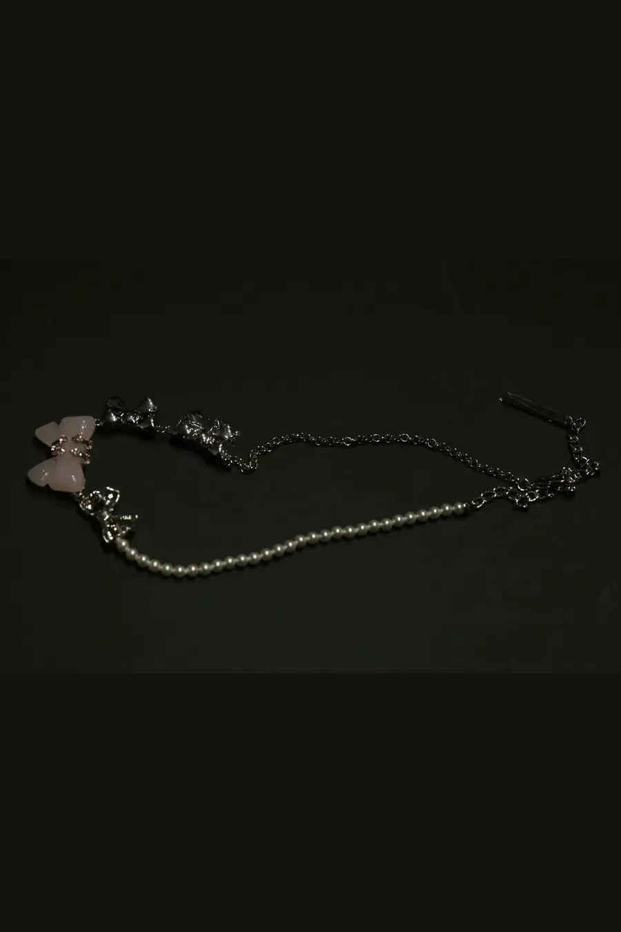 YVMINxSST Mineral Bow Necklace 21370 Pink - Image 2